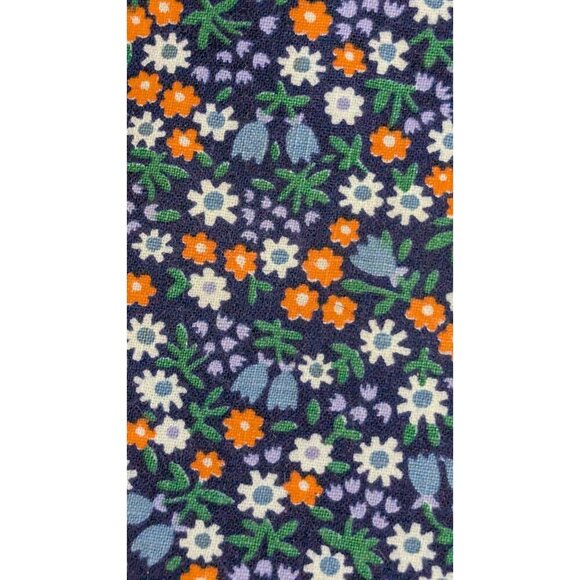 vtg Cranex Fabrics Floral Cotton Fabric blue orange white floral 6+ yards 42 w - Picture 3 of 4